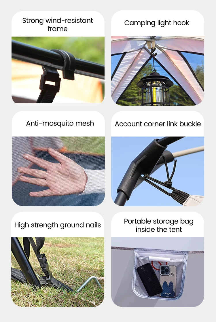 Upgraded 4 Season Camping Tent 3-12 Person Waterproof Windproof Double Layer 2 Room Family Outdoor Backpacking Equipment