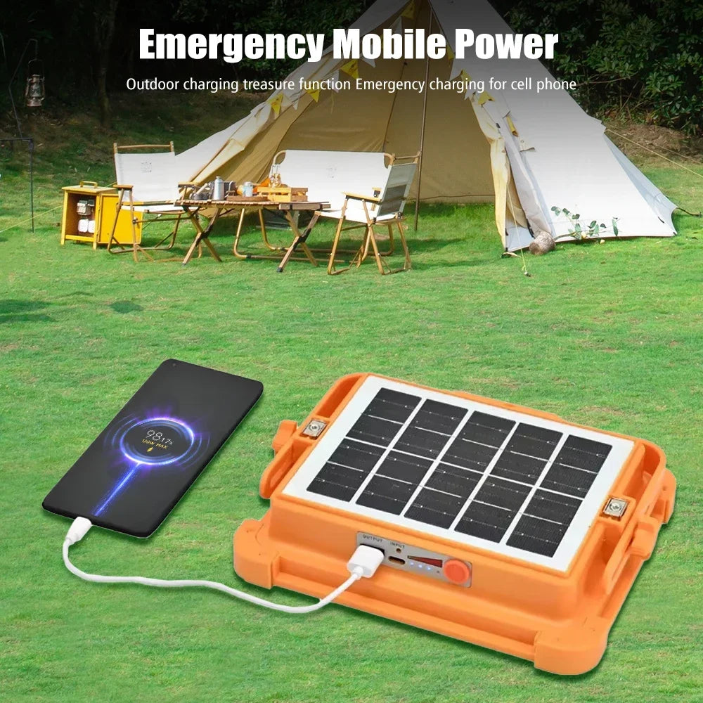 200W Solar Rechargeable Camping Light with Magnet