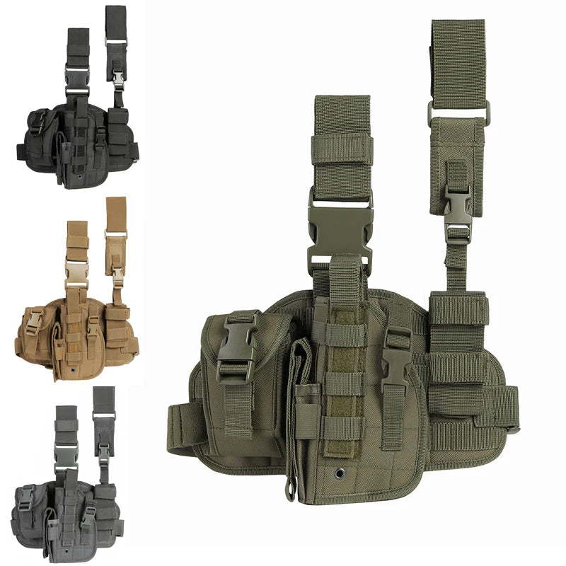 Tactical Leg Gun Holster with Phone Pocket for Hunting Gear