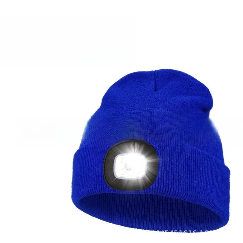 Unisex LED Knitted Beanie Hat | USB Rechargeable Headlamp Winter Warm Hat for Night Activities