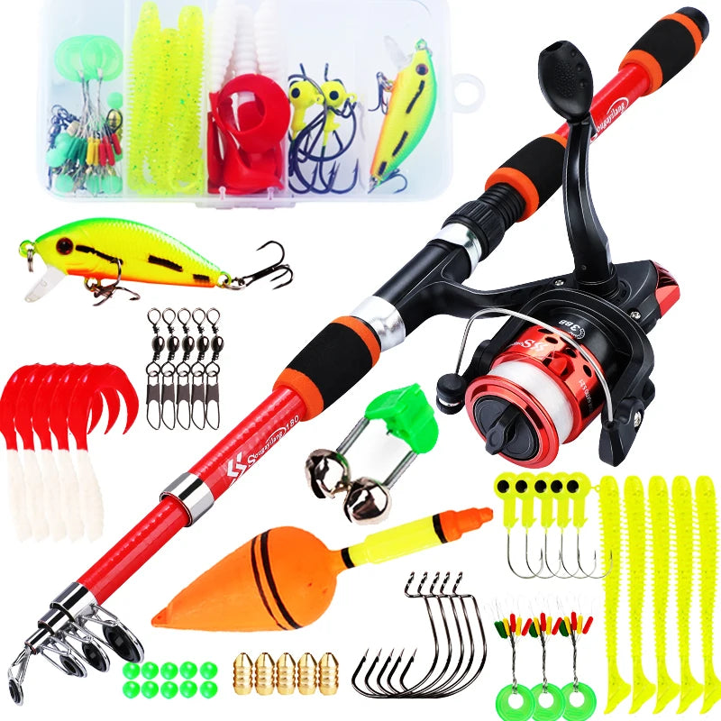 Heavy Duty Telescopic Fishing Rod & Reel Combo – Portable Full Fishing Kit (1.8M)