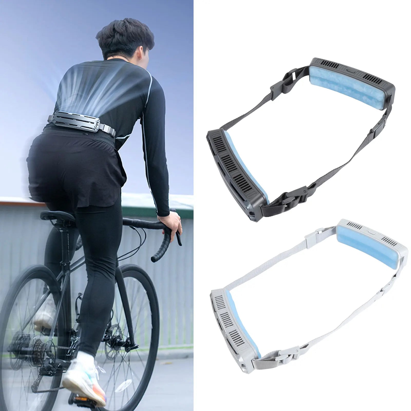 Wearable Waist Fan – 3-Speed Outdoor Belt Fan with Cooling Compress Design for Sports & Work
