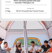 Upgraded 4 Season Camping Tent 3-12 Person Waterproof Windproof Double Layer 2 Room Family Outdoor Backpacking Equipment