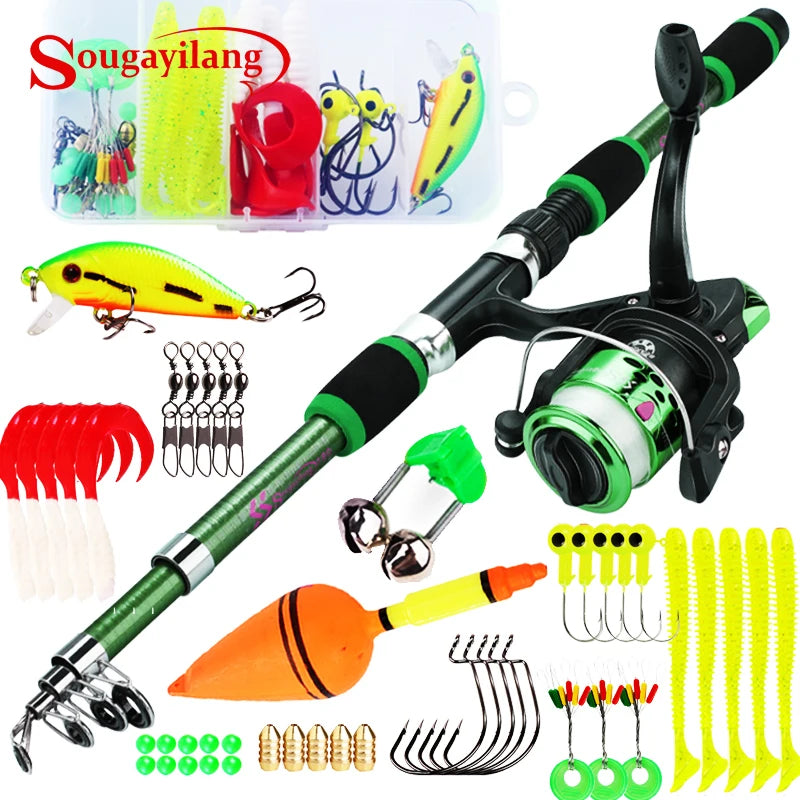 Heavy Duty Telescopic Fishing Rod & Reel Combo – Portable Full Fishing Kit (1.8M)
