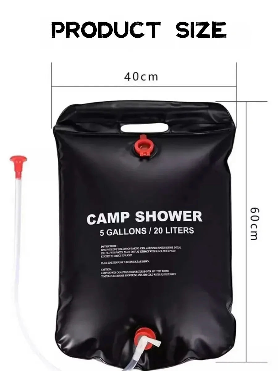 Portable Solar Shower Bag for Camping & Outdoor Use