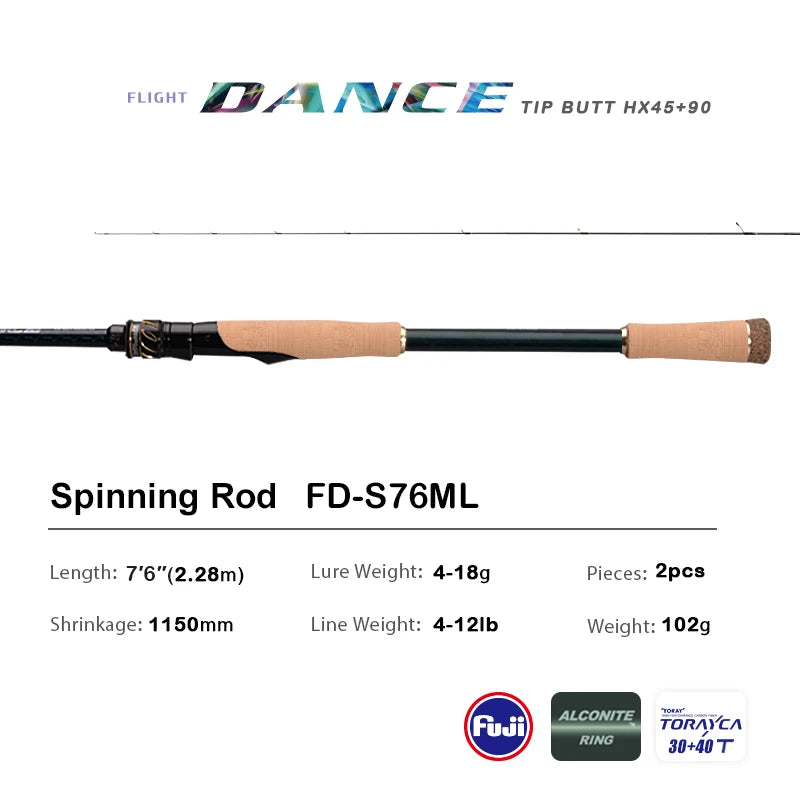 PURELURE DANCE S822H Spinning Rod – High Carbon Long Casting | Field to Peak.