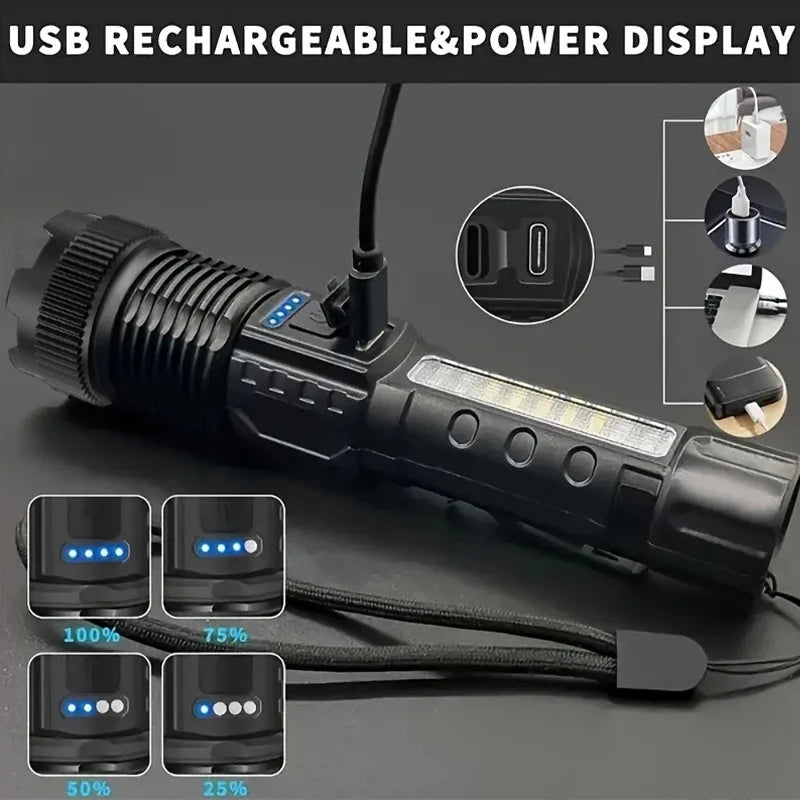 Rechargeable Tactical LED Flashlight for Camping