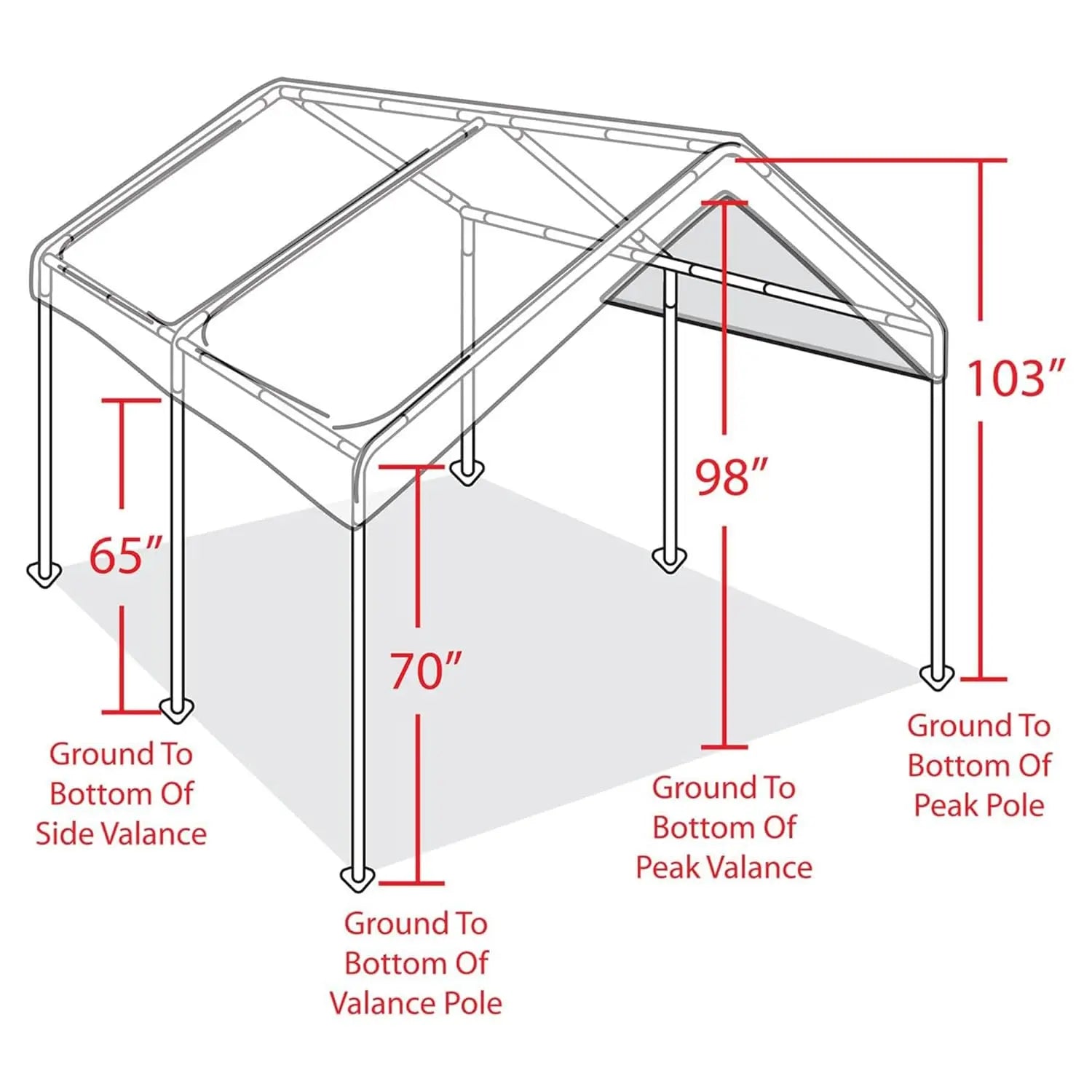 10x20 Heavy Duty Steel Frame Pop Up Carport
