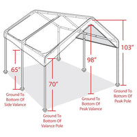 10x20 Heavy Duty Steel Frame Pop Up Carport