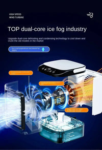 HOMEFISH Portable Air Cooler Fan – Dual Spray Ultrasonic Desktop Fan with Night Light