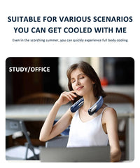 Wearable Neck Fan with LED Display – 360° Portable Cooling Fan, 5 Speeds & Low Noise Design