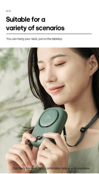 Portable Bladeless Neckband Fan – USB Rechargeable Mini Hanging Neck Fan for Travel & Outdoor Use