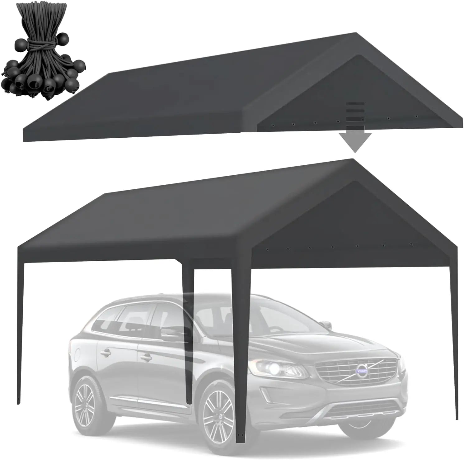 10x20 Heavy Duty Carport Canopy Replacement Cover