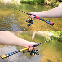 Heavy Duty 2-Piece Carbon Fiber Fishing Rod & Reel Combo – CNC Aluminum Spinning Reel Set