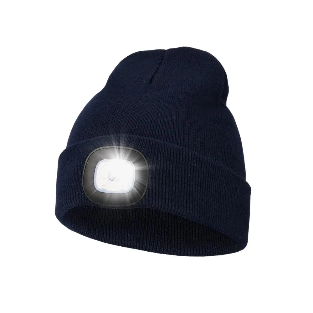 Unisex LED Knitted Beanie Hat | USB Rechargeable Headlamp Winter Warm Hat for Night Activities