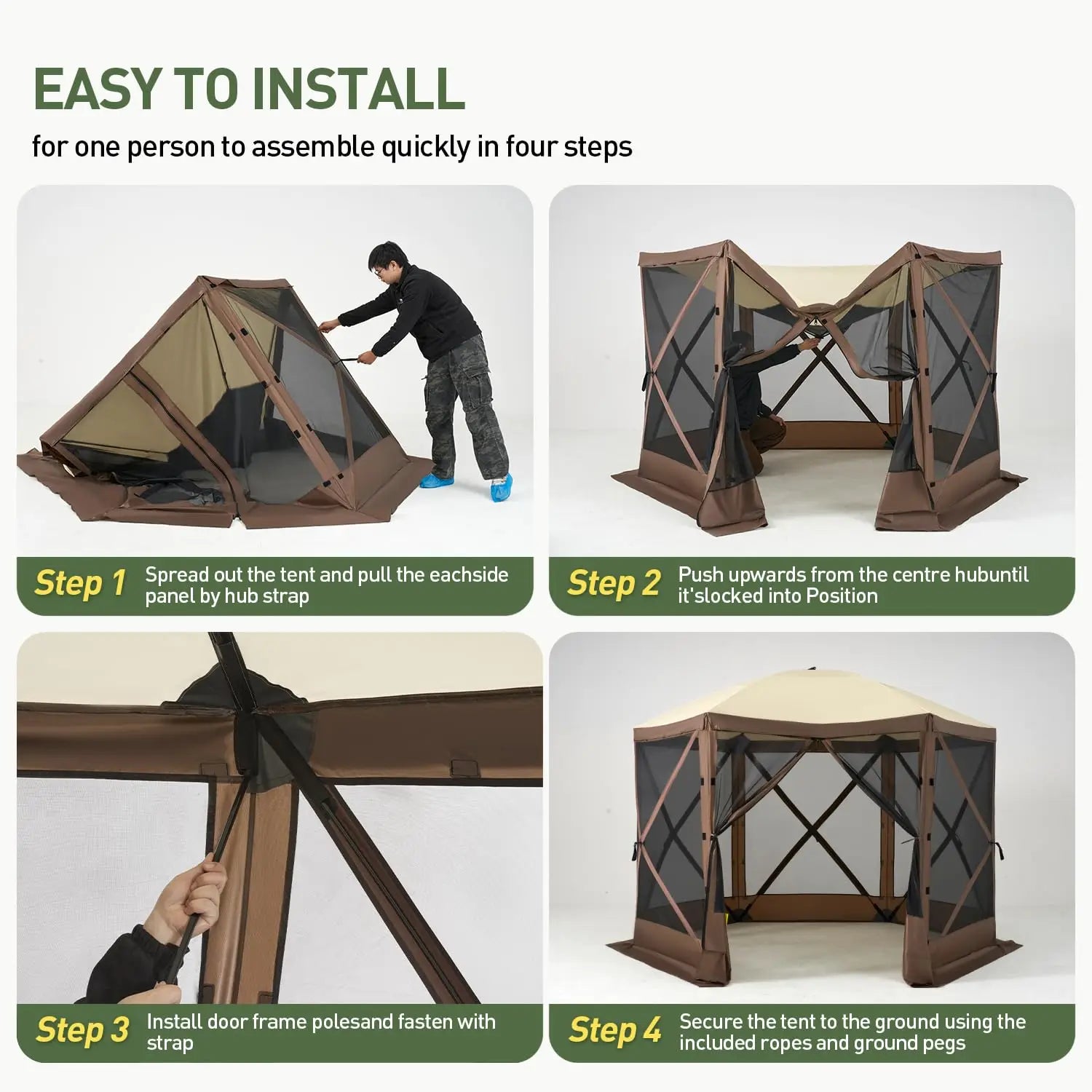 12x12 Pop Up Gazebo Screen Tent Outdoor Shelter