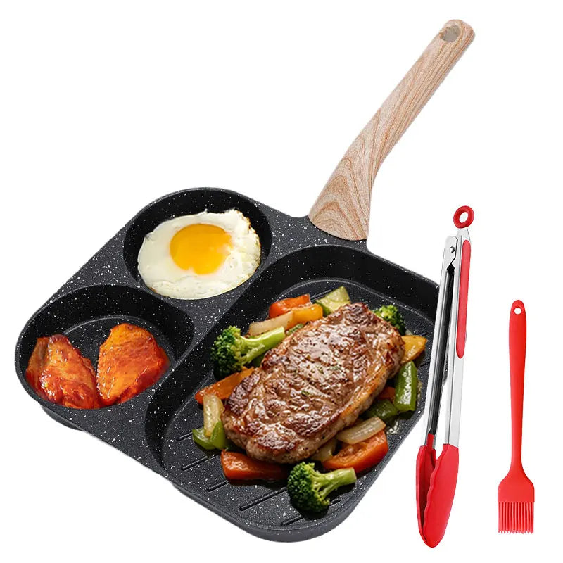 3-in-1 Breakfast Frying Pan – Nonstick Divided Egg, Steak & Pancake Skillet