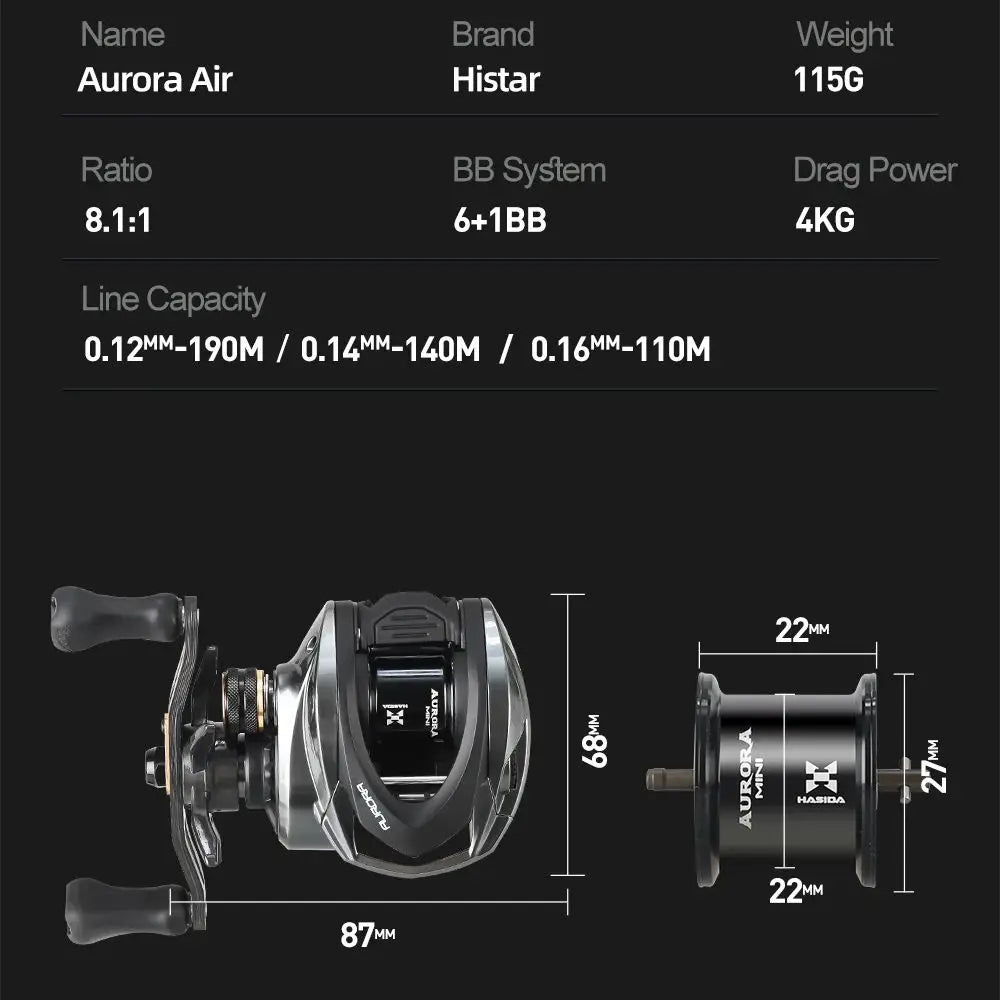 Ultra Lightweight BFS Baitcasting Reel – Aluminum Spool Fishing Reel for Bass & Trout Fishing