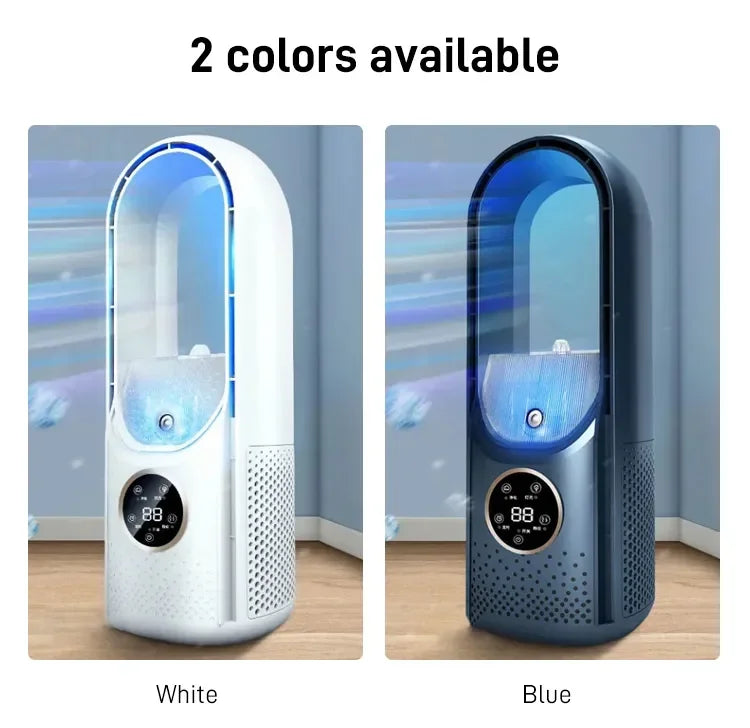 Portable Mini Air Cooler Fan – USB Bladeless Cooling Fan with 6 Speeds & Timer
