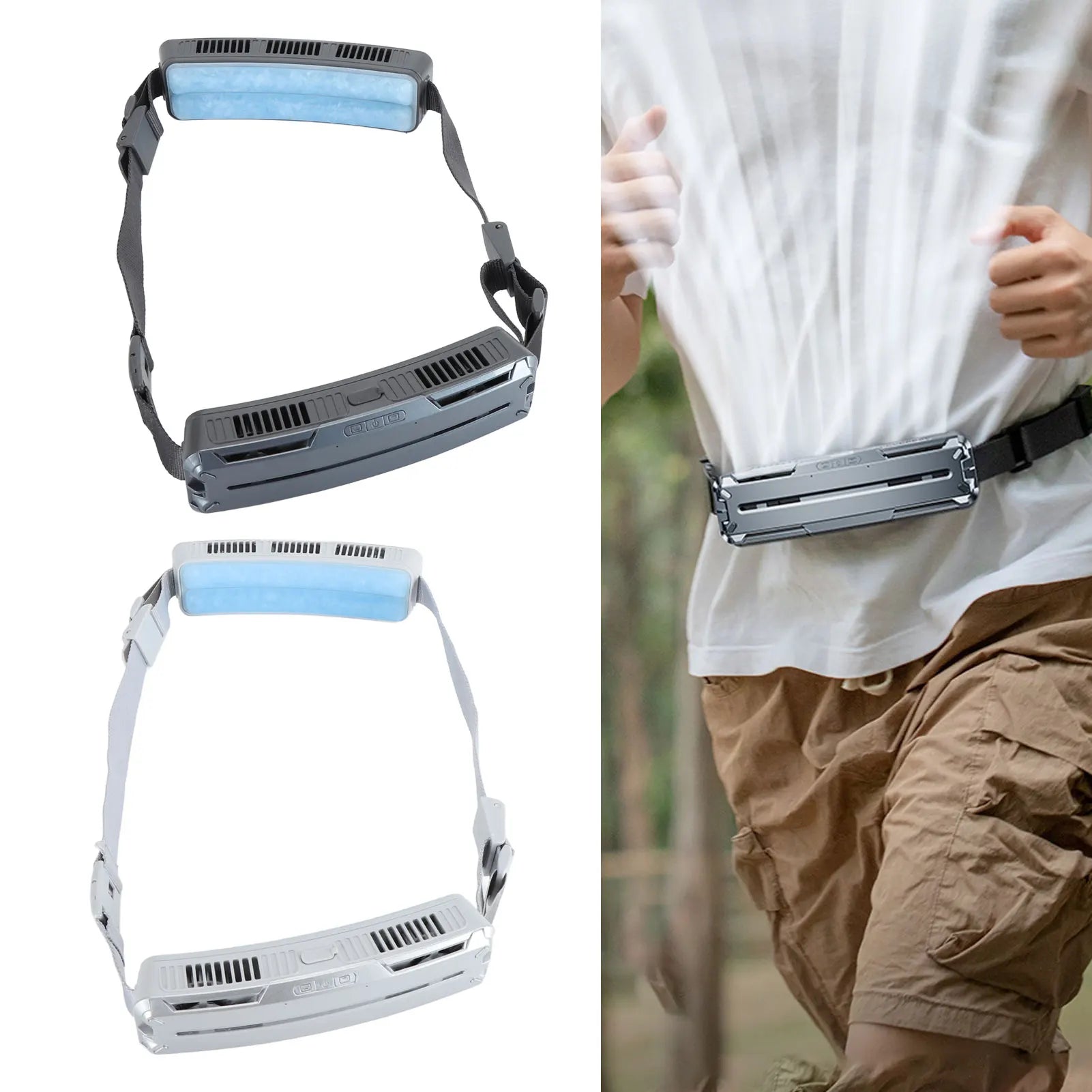 Wearable Waist Fan – 3-Speed Outdoor Belt Fan with Cooling Compress Design for Sports & Work