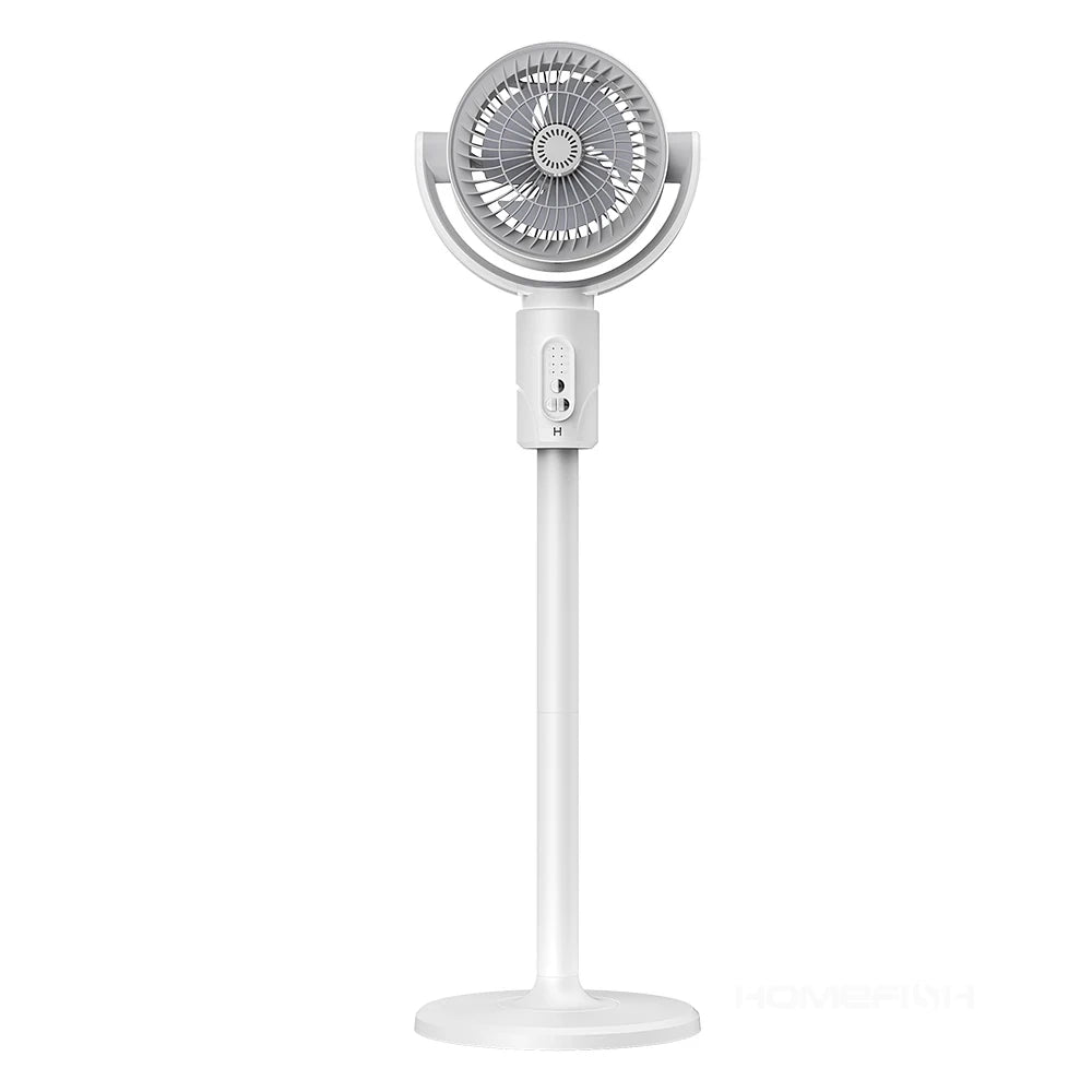 360° Quiet Floor Fan – Powerful Adjustable Height Standing Fan with Remote Control