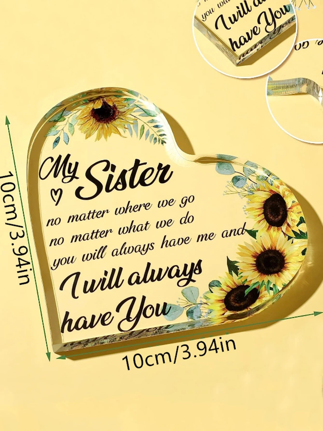 Acrylic Heart Keepsake - Gift for Sister