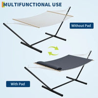 Double Hammock with Steel Stand & Quilted Pad