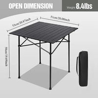 Roll Up Camping Table – Lightweight Folding Metal Outdoor Picnic Table