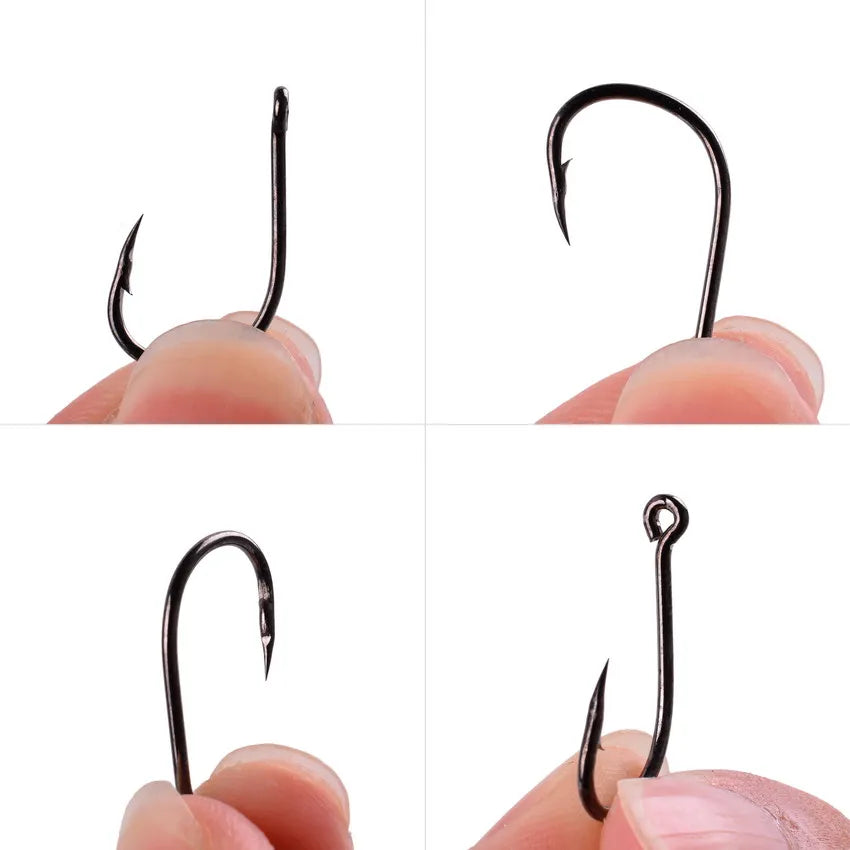 Heavy Duty Fishing Hooks Set – High Carbon Steel Barbed Fishhooks with Storage Box