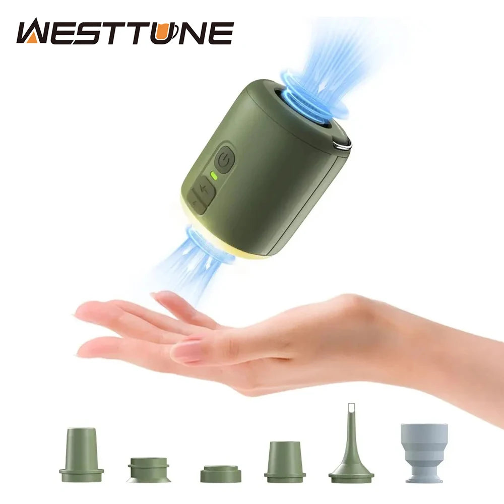 WESTTUNE Tiny Air Pump with Camping Lantern – 4.5kPa Inflator