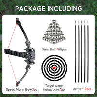 Folding Recurve Bow with Steel Ball Archery Set