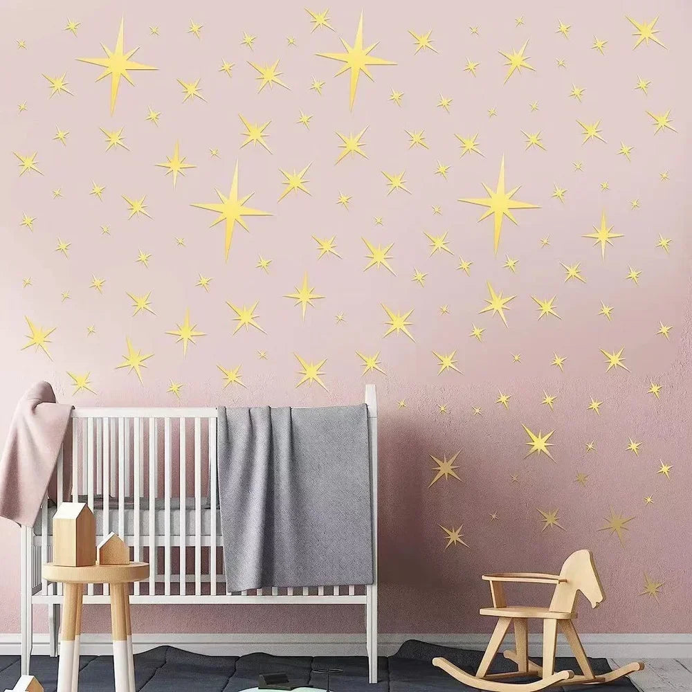 Star Mirror Wall Stickers - DIY Home Décor