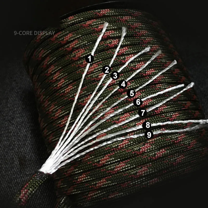 550 Paracord Rope 9-Core Survival Cord for Camping