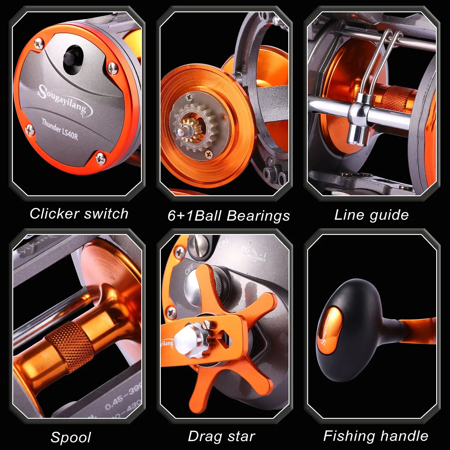 Heavy Duty Line Counter Trolling Reel – Conventional Level Wind Reel for Sea Fishing