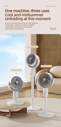 360° Quiet Floor Fan – Powerful Adjustable Height Standing Fan with Remote Control