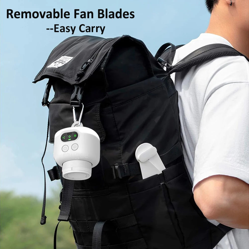 Portable Camping Tent Fan with LED Light – 8000mAh Rechargeable Ceiling Fan with Remote Control
