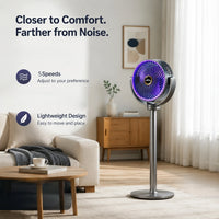 3-in-1 Portable Air Circulator Fan – 5-Speed Quiet Pedestal Stand Fan with USB-C Charging
