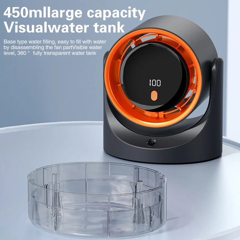 TINSOL Mini Mist Cooling Fan – 360° Adjustable Ice-Cool Humidifier Air Circulator