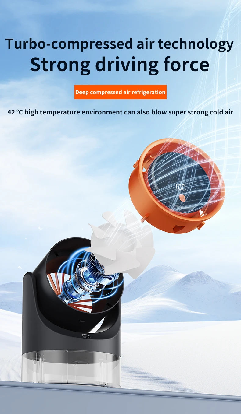 TINSOL Mini Mist Cooling Fan – 360° Adjustable Ice-Cool Humidifier Air Circulator