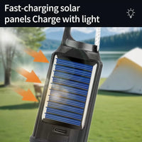 Portable Solar Camping Light with USB-C 3 Modes Waterproof