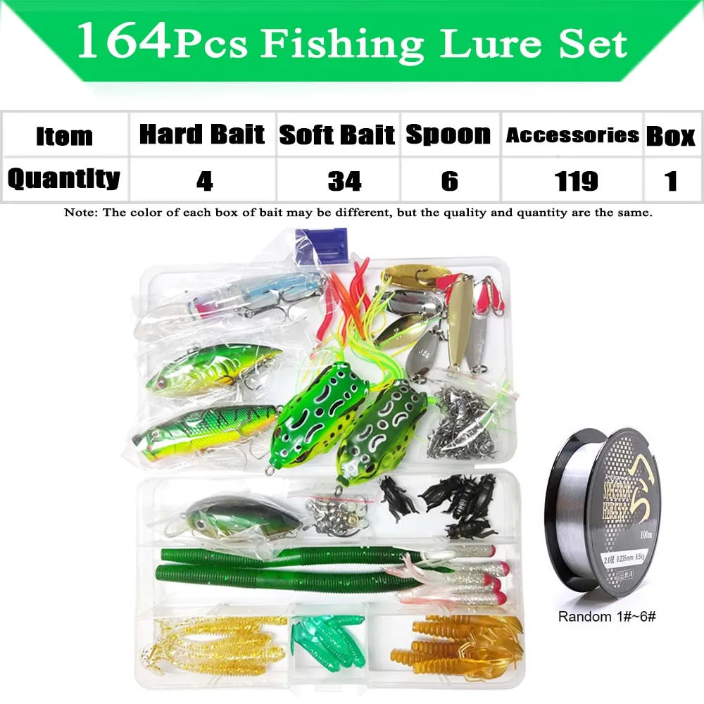 Fishing Lure Kit with Tackle Box for Bass & Pike