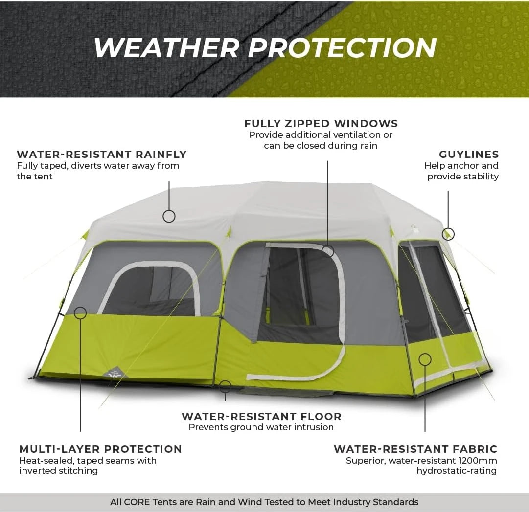 9 Person Instant Cabin Tent Waterproof Family Shelter