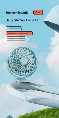 Portable Rechargeable Clip Fan – 720° Rotating Hanging Fan with Night Light for Camping & Outdoor Use