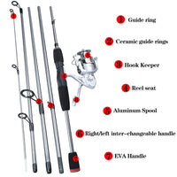 Heavy Duty Carbon Fiber Fishing Rod Combo – Portable Spinning Rod & Reel Set with Accessories