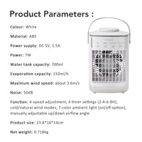 Small Space Air Conditioning for Home Rechargeable Portable Summer Desktop Air Cooler Spray Fan Moist Clean Air for Office Room