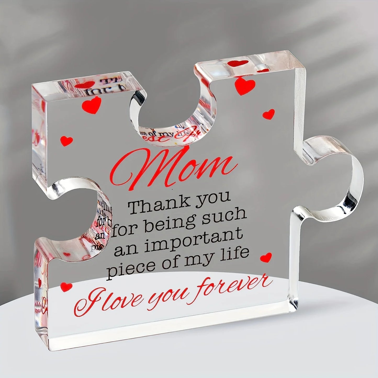 Engraved Acrylic Block Puzzle - Gift for Mom