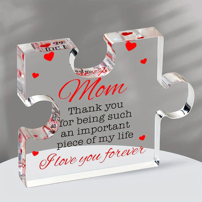 Engraved Acrylic Block Puzzle - Gift for Mom
