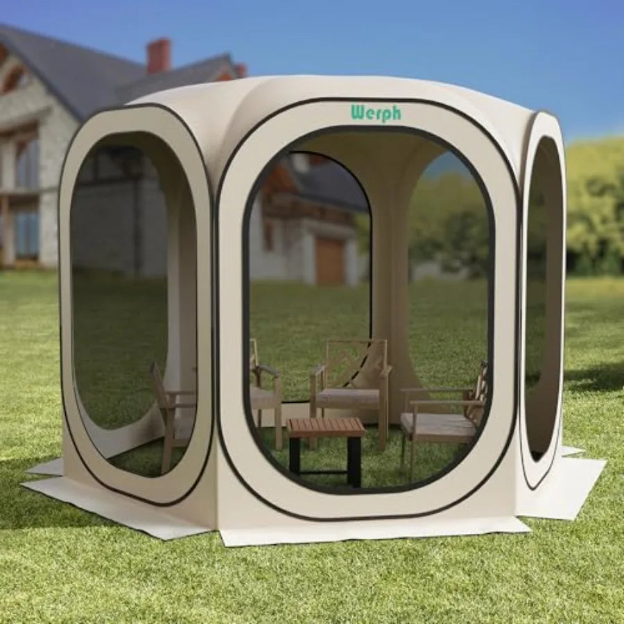 10x10 FT Pop Up Screen Tent Gazebo – Mosquito Netting, UV Resistant Waterproof Canopy for Backyard & Outdoor Use