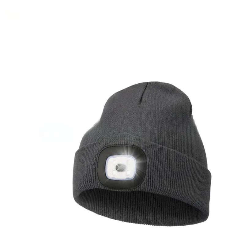 Unisex LED Knitted Beanie Hat | USB Rechargeable Headlamp Winter Warm Hat for Night Activities