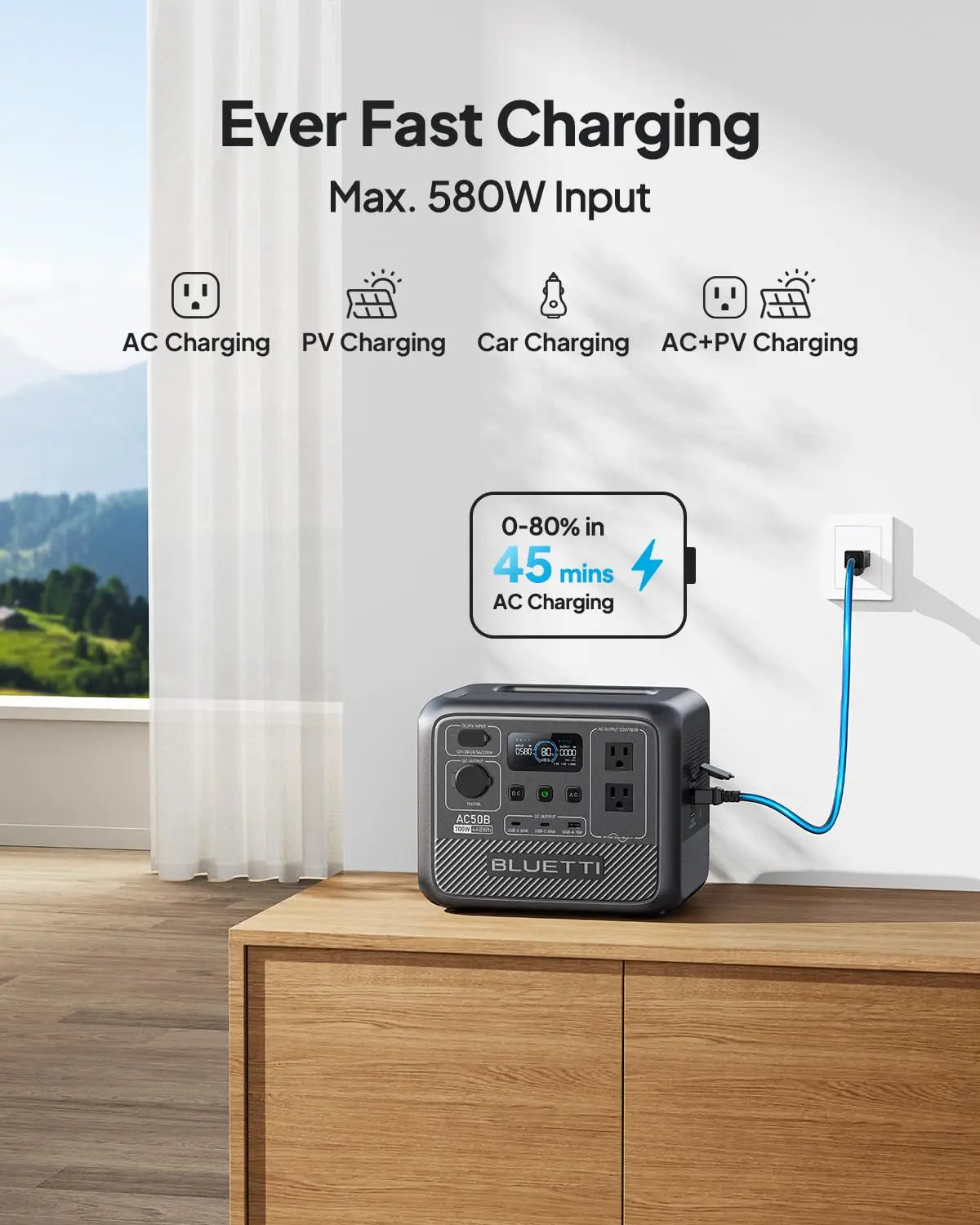 BLUETTI AC50B Portable Power Station 448Wh